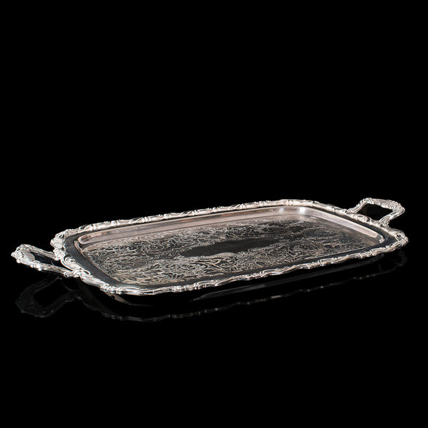 Vintage Butler's Serving Tray, American, Silver Plate, Tea, Platter, Oneida