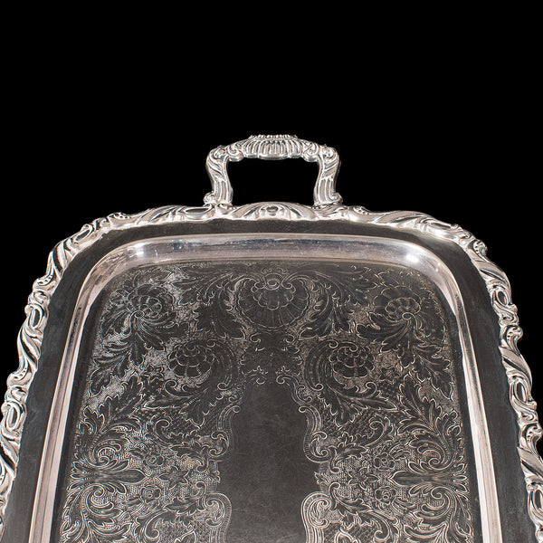 Vintage Butler's Serving Tray, American, Silver Plate, Tea, Platter, Oneida