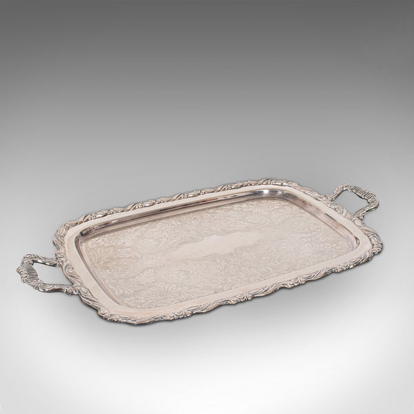 Vintage Butler's Serving Tray, American, Silver Plate, Tea, Platter, Oneida