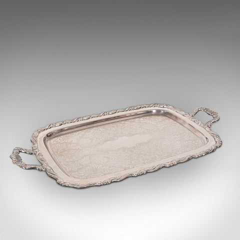 Vintage Butler's Serving Tray, American, Silver Plate, Tea, Platter, Oneida