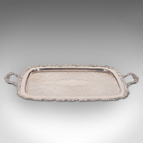 Vintage Butler's Serving Tray, American, Silver Plate, Tea, Platter, Oneida