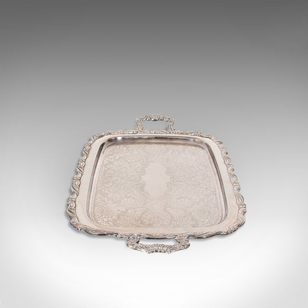 Vintage Butler's Serving Tray, American, Silver Plate, Tea, Platter, Oneida