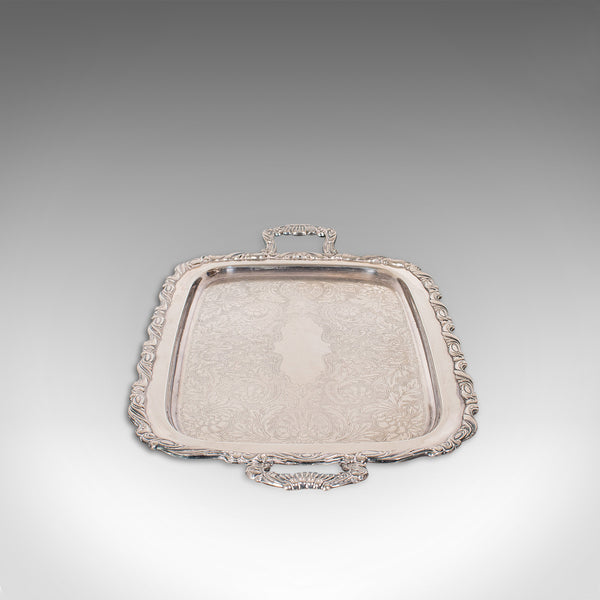 Vintage Butler's Serving Tray, American, Silver Plate, Tea, Platter, Oneida
