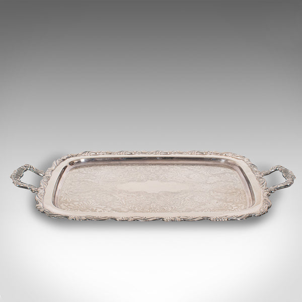 Vintage Butler's Serving Tray, American, Silver Plate, Tea, Platter, Oneida