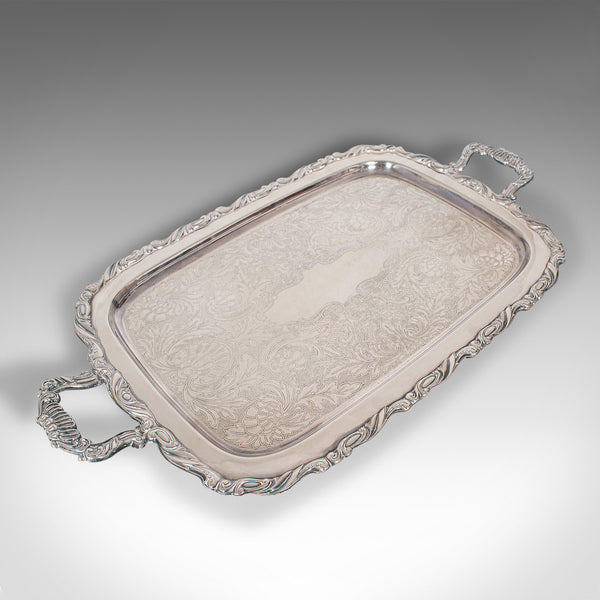 Vintage Butler's Serving Tray, American, Silver Plate, Tea, Platter, Oneida