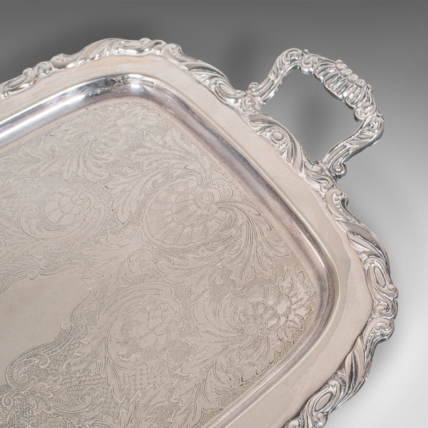 Vintage Butler's Serving Tray, American, Silver Plate, Tea, Platter, Oneida