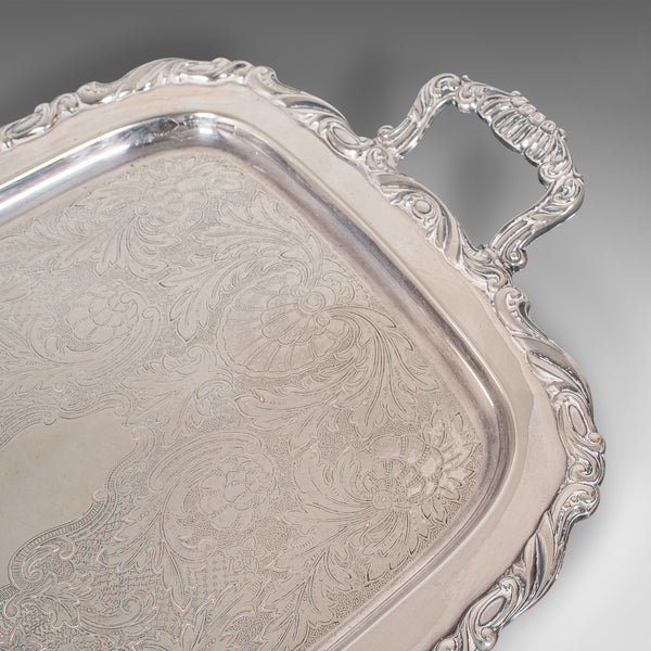 Vintage Butler's Serving Tray, American, Silver Plate, Tea, Platter, Oneida
