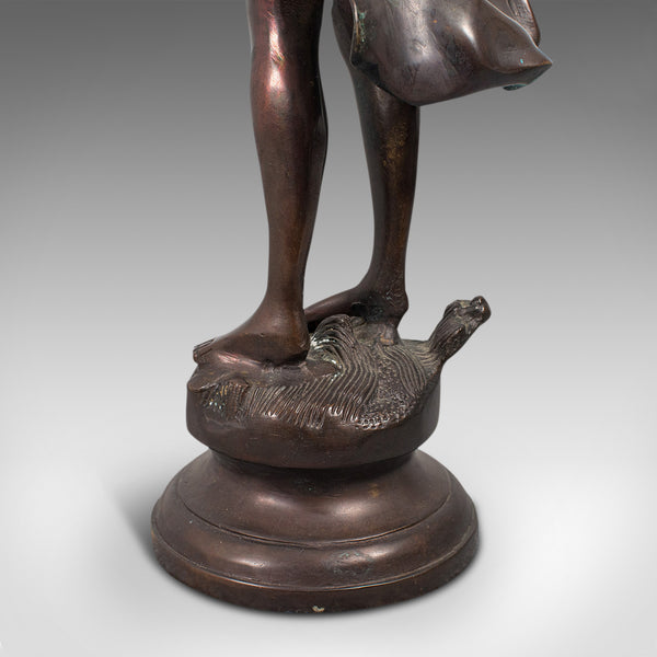 Tall Antique Female Statue, Italian, Bronze, Sculpture, Girl, Victorian, C.1900