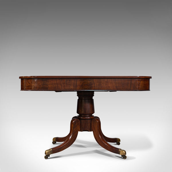 Pair Of Antique Hall Tables, English, Mahogany, Side, Lamp, Regency, Circa 1830