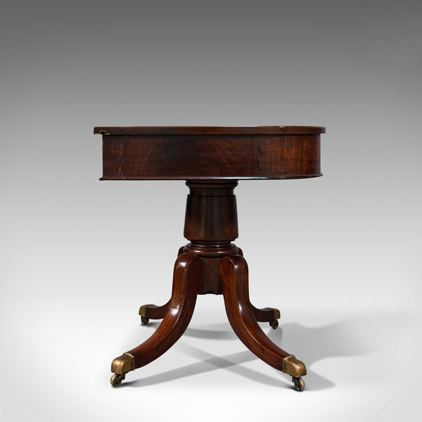 Pair Of Antique Hall Tables, English, Mahogany, Side, Lamp, Regency, Circa 1830
