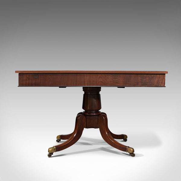 Pair Of Antique Hall Tables, English, Mahogany, Side, Lamp, Regency, Circa 1830
