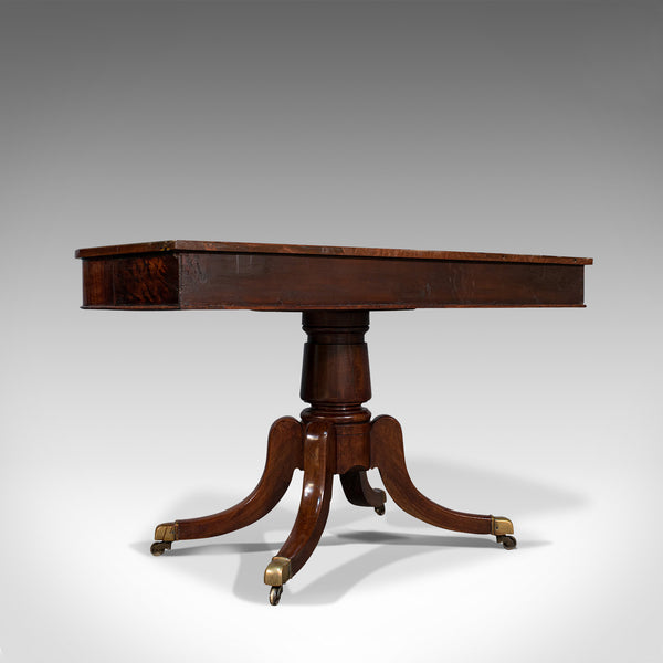 Pair Of Antique Hall Tables, English, Mahogany, Side, Lamp, Regency, Circa 1830