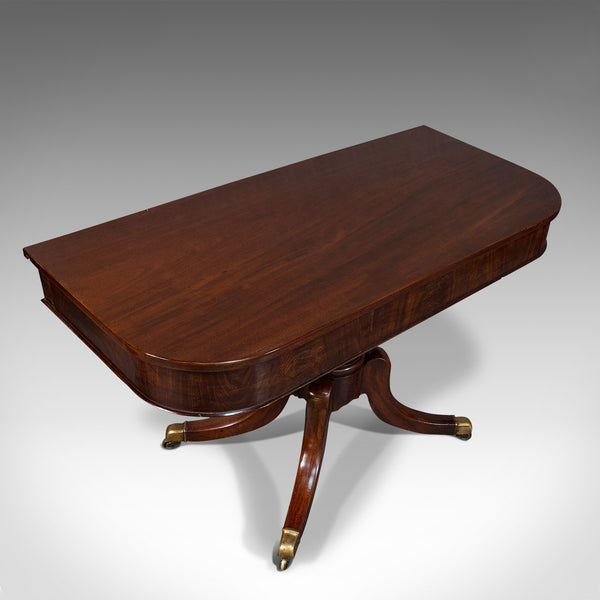 Pair Of Antique Hall Tables, English, Mahogany, Side, Lamp, Regency, Circa 1830