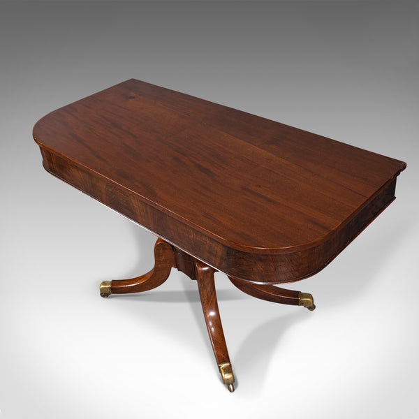 Pair Of Antique Hall Tables, English, Mahogany, Side, Lamp, Regency, Circa 1830