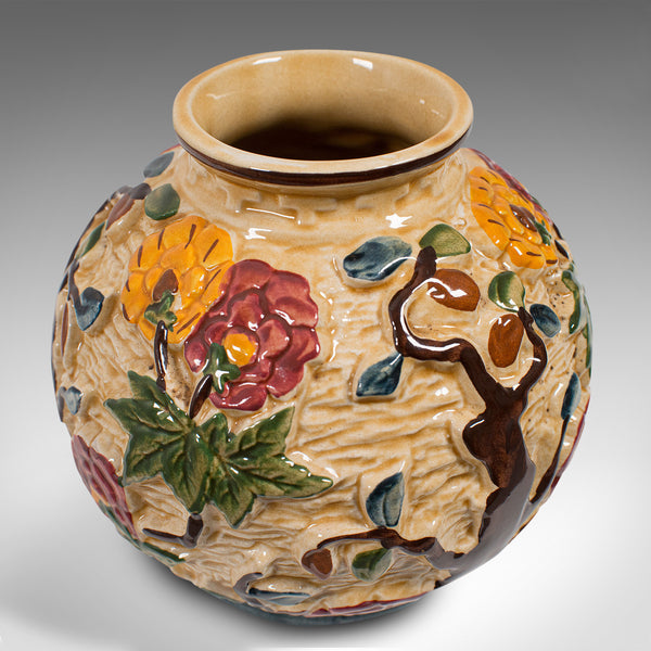 Small Vintage Decorative Vase, English, Ceramic, Baluster Urn, Indian Tree, 1950