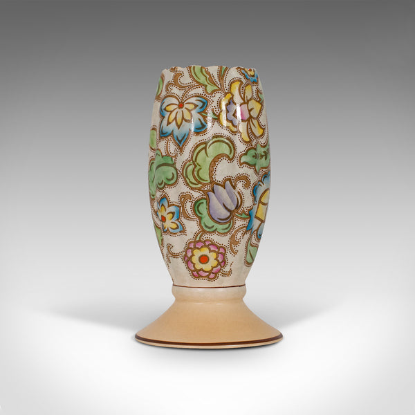 Small Vintage Flower Vase, English, Ceramic, Goblet Urn, Art Deco, Circa 1940