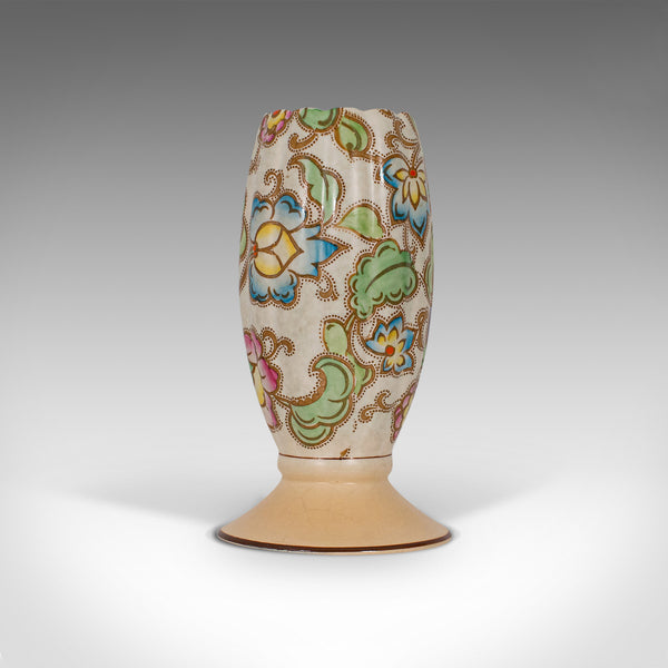 Small Vintage Flower Vase, English, Ceramic, Goblet Urn, Art Deco, Circa 1940