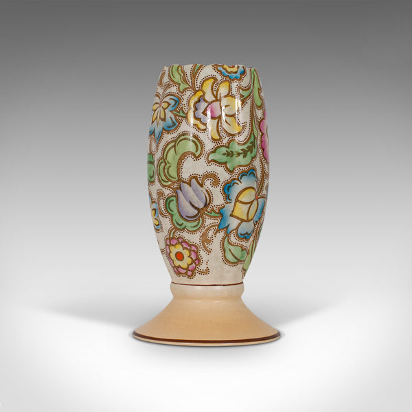 Small Vintage Flower Vase, English, Ceramic, Goblet Urn, Art Deco, Circa 1940