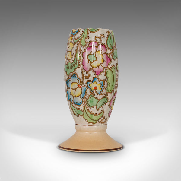 Small Vintage Flower Vase, English, Ceramic, Goblet Urn, Art Deco, Circa 1940