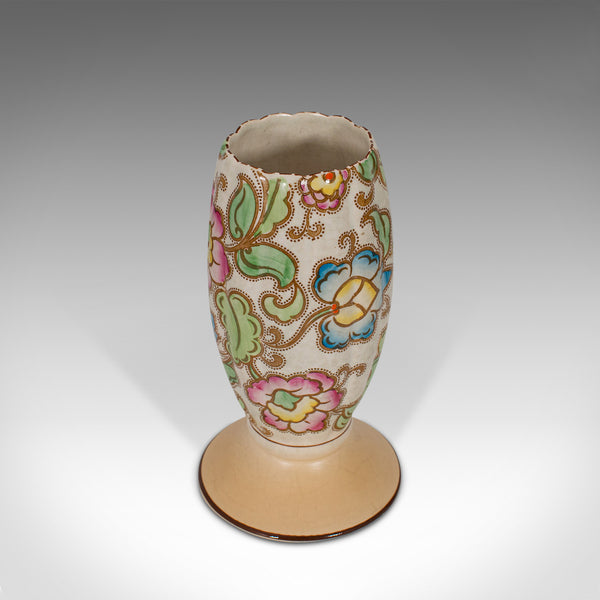 Small Vintage Flower Vase, English, Ceramic, Goblet Urn, Art Deco, Circa 1940