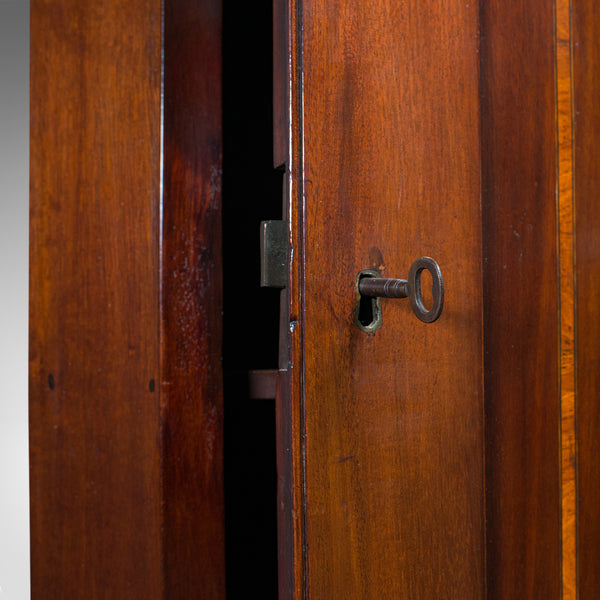 Antique Corner Cabinet, English, Mahogany, Walnut, Inlay, Georgian, Circa 1800