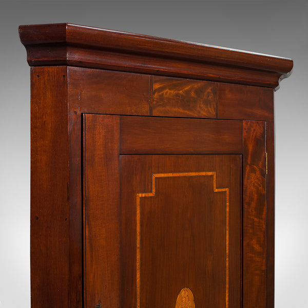 Antique Corner Cabinet, English, Mahogany, Walnut, Inlay, Georgian, Circa 1800