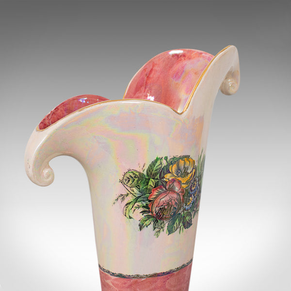 Tall Vintage Decorative Vase, English, Ceramic, Collectible, Lustre, Circa 1950