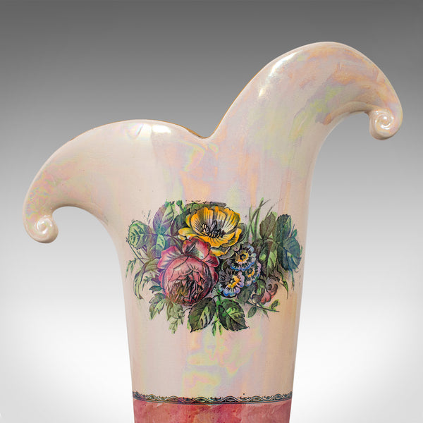 Tall Vintage Decorative Vase, English, Ceramic, Collectible, Lustre, Circa 1950
