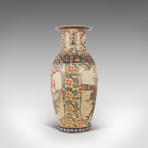 Tall Vintage Decorative Vase, Oriental, Ceramic, Urn, Moriage, Art Deco, C.1940