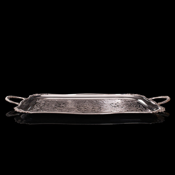 Vintage Serving Tray, English, Silver Plated Afternoon Tea Platter, Viners, 1940