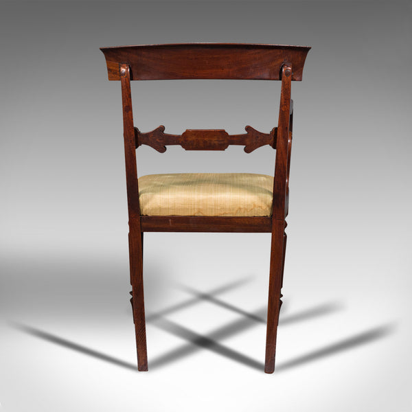 Antique Elbow Chair, English, Mahogany, Carver, Drop In Seat, Regency, C.1820