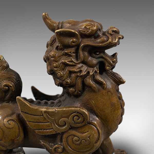 Small Antique Pixiu Figure, Oriental, Brass, Mythological, Statue, Victorian