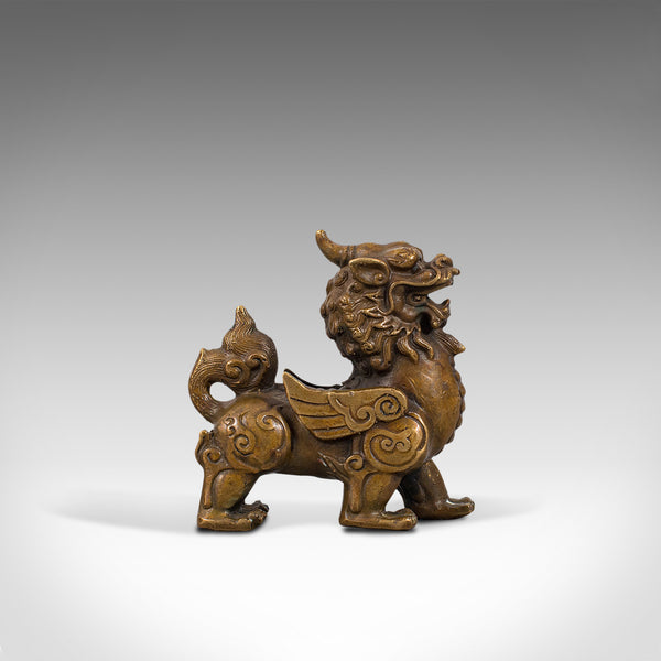 Small Antique Pixiu Figure, Oriental, Brass, Mythological, Statue, Victorian