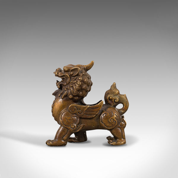 Small Antique Pixiu Figure, Oriental, Brass, Mythological, Statue, Victorian