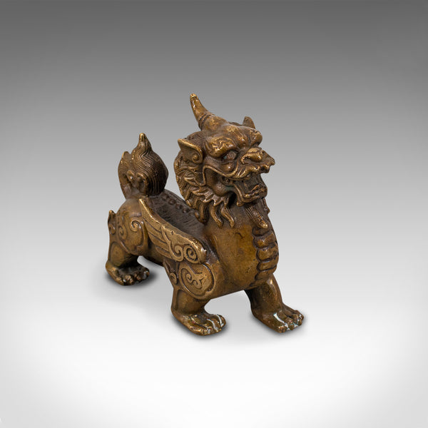 Small Antique Pixiu Figure, Oriental, Brass, Mythological, Statue, Victorian