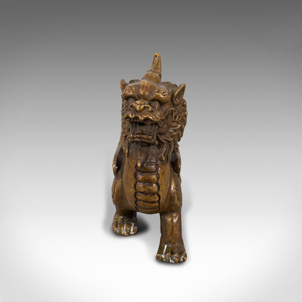 Small Antique Pixiu Figure, Oriental, Brass, Mythological, Statue, Victorian