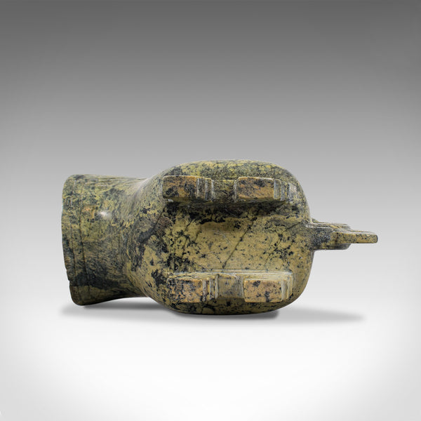 Small Antique Libation Cup, Oriental, Soapstone, Ceremonial, Pouring Jug, C.1900