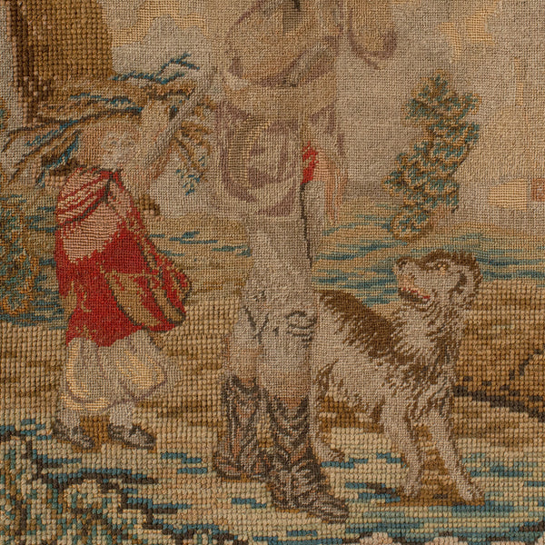 Antique Tapestry Panel, English, Needlepoint, Burr Walnut, Decorative, C.1800