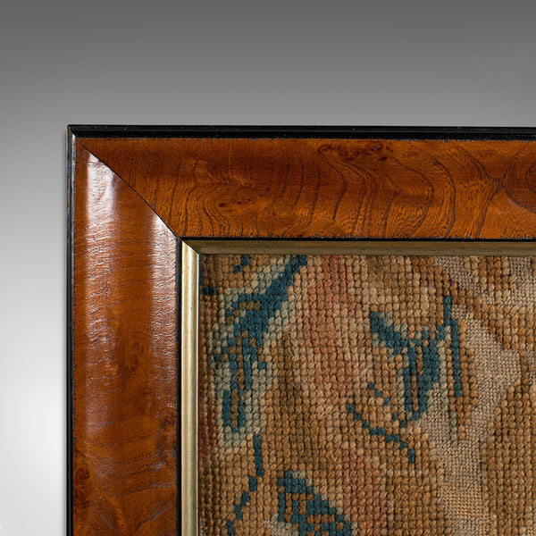 Antique Tapestry Panel, English, Needlepoint, Burr Walnut, Decorative, C.1800