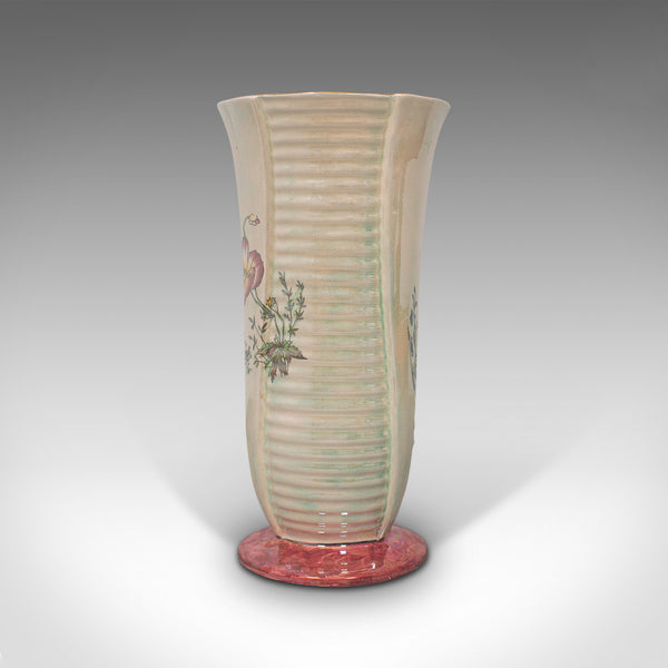 Vintage Flower Vase, English, Ceramic, Decorative, Lustre, Mid 20th, Circa 1950