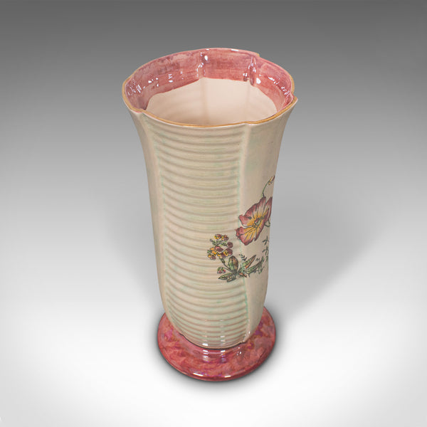 Vintage Flower Vase, English, Ceramic, Decorative, Lustre, Mid 20th, Circa 1950