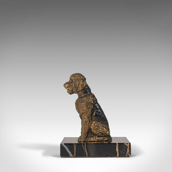 Pair Of, Vintage Dog Figures, English, Gilt Metal, Airedale Terrier, Circa 1980