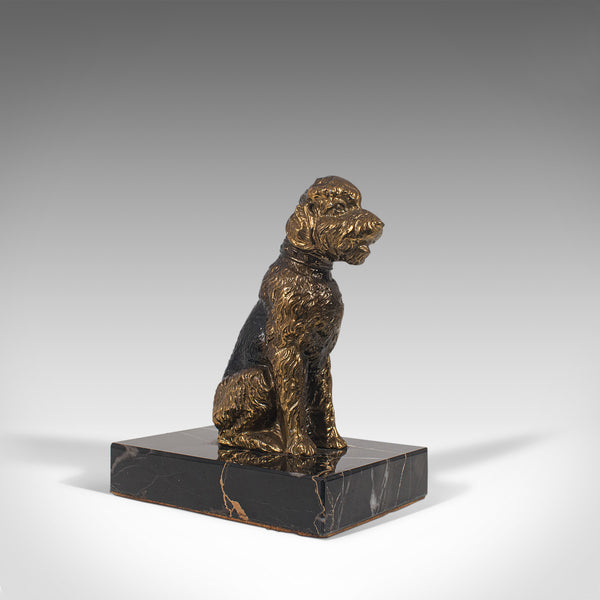 Pair Of, Vintage Dog Figures, English, Gilt Metal, Airedale Terrier, Circa 1980