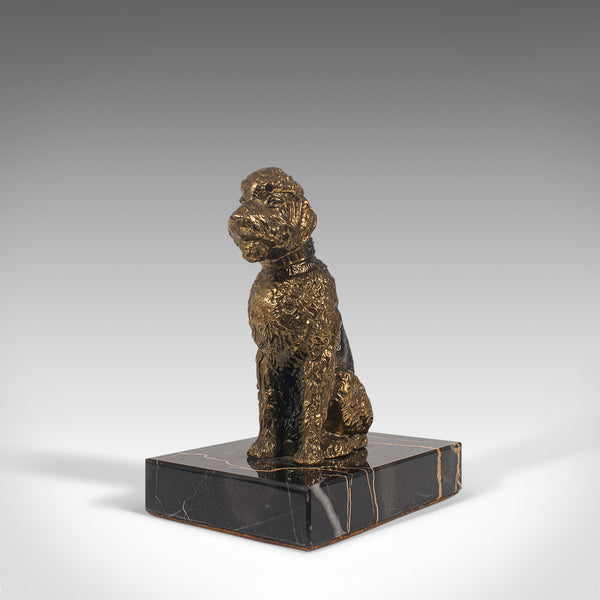 Pair Of, Vintage Dog Figures, English, Gilt Metal, Airedale Terrier, Circa 1980