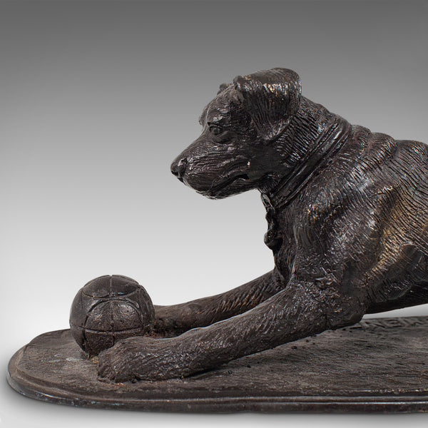 Vintage Dog Figure, English, Bronze, Statue, Playful Retriever, After PJ Mene