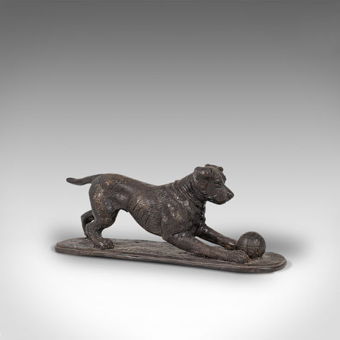 Vintage Dog Figure, English, Bronze, Statue, Playful Retriever, After PJ Mene