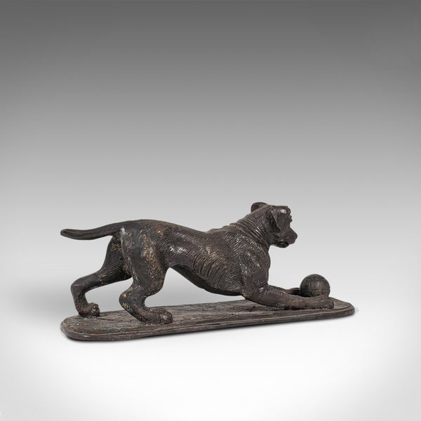 Vintage Dog Figure, English, Bronze, Statue, Playful Retriever, After PJ Mene