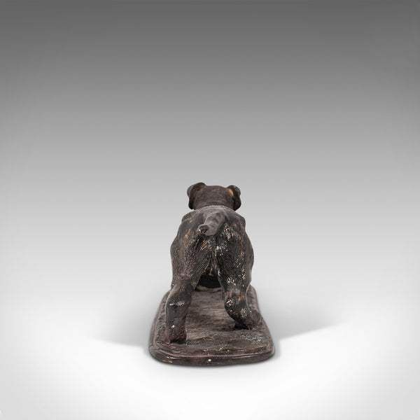 Vintage Dog Figure, English, Bronze, Statue, Playful Retriever, After PJ Mene