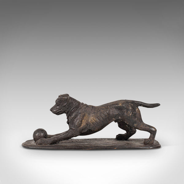 Vintage Dog Figure, English, Bronze, Statue, Playful Retriever, After PJ Mene
