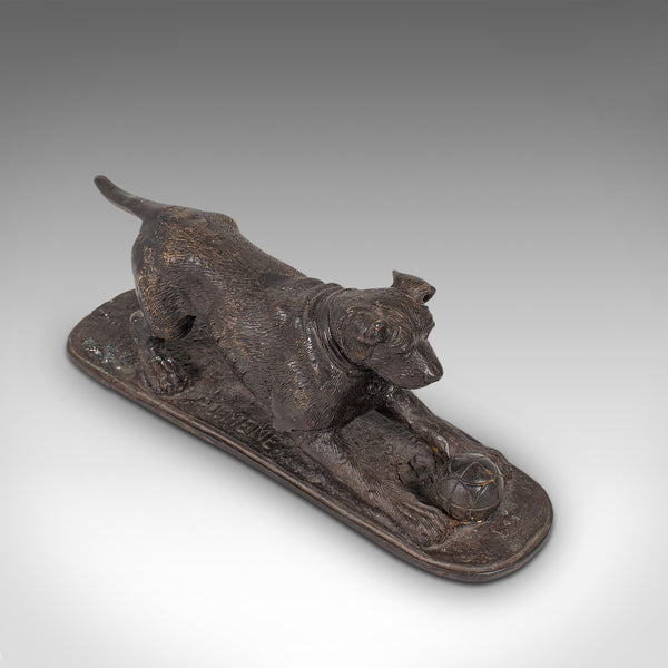Vintage Dog Figure, English, Bronze, Statue, Playful Retriever, After PJ Mene